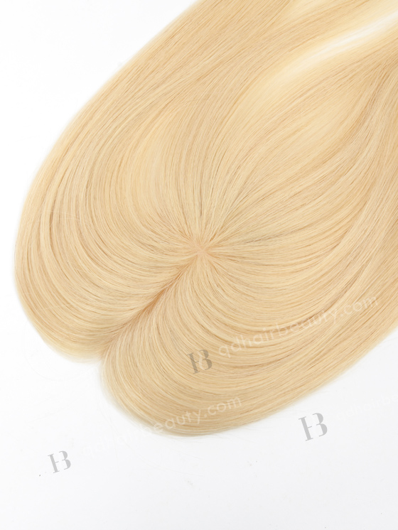 In Stock 2.75"*5.25" European Virgin Hair 16" Straight 613# Color Monofilament Hair Topper-126
