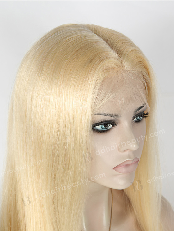 In Stock European Virgin Hair 16" Straight 613# Color Silk Top Full Lace Wig STW-821