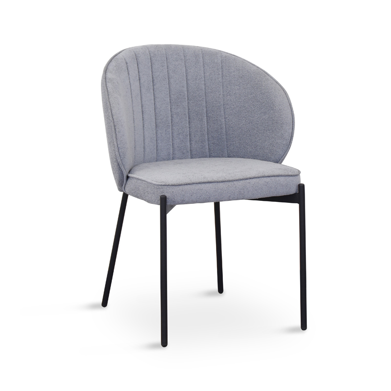 Modern Linen Fabric Metal Legs Dining Chair for Sale