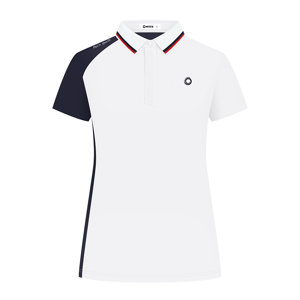 Contrast Color Polo Shirt For Women