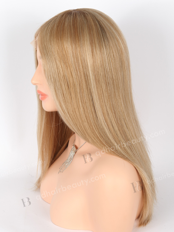 Custom Color 14'' European Virgin Hair Silk Top Full Lace With PU Wig WR-MOW-019