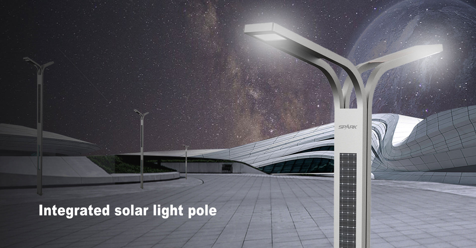 Integrated solar light pole