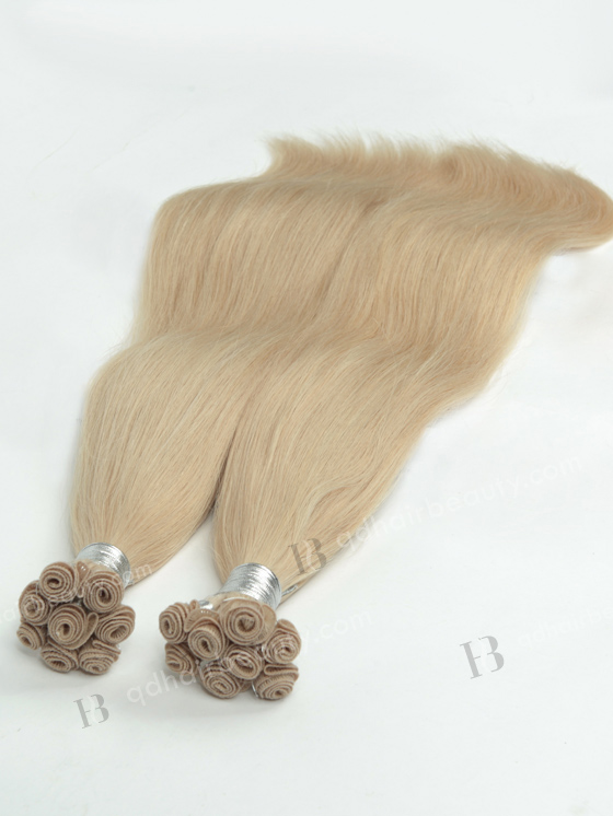 Natural Straight 20'' Cambodian Virgin White Color Hand-tied Weft Hair Extensions WR-HTW-010