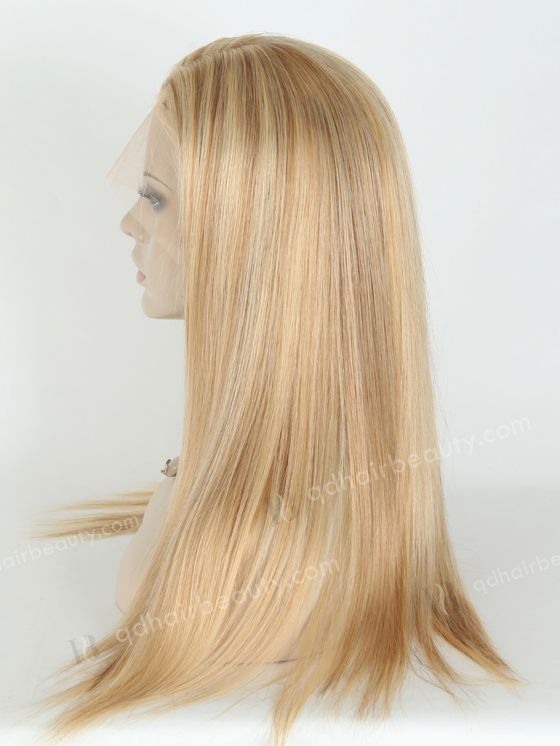 In Stock Brazilian Virgin Hair 18" Straight Color 24/8a# Highlights Lace Front Wig MLF-04027