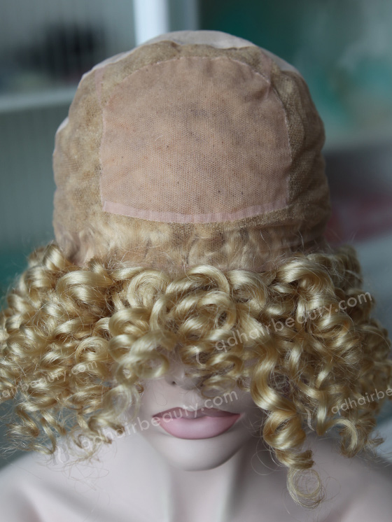 Brazilian Hair Blonde Curly Silk Top Wig WR-ST-036