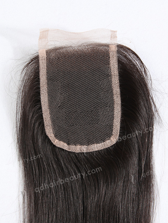 In Stock Indian Virgin Hair 16" Straight Natural Color Top Closure STC-225