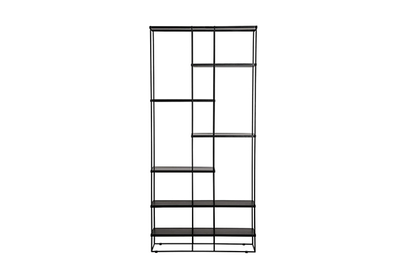 Modern Black wire metal frame MDF top bookcase L230A g