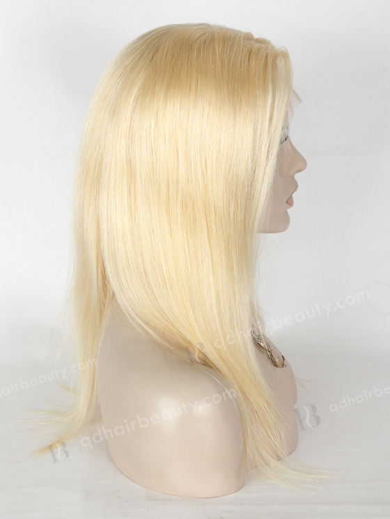 In Stock European Virgin Hair 14" Straight 613# Color Silk Top Full Lace Wig STW-820