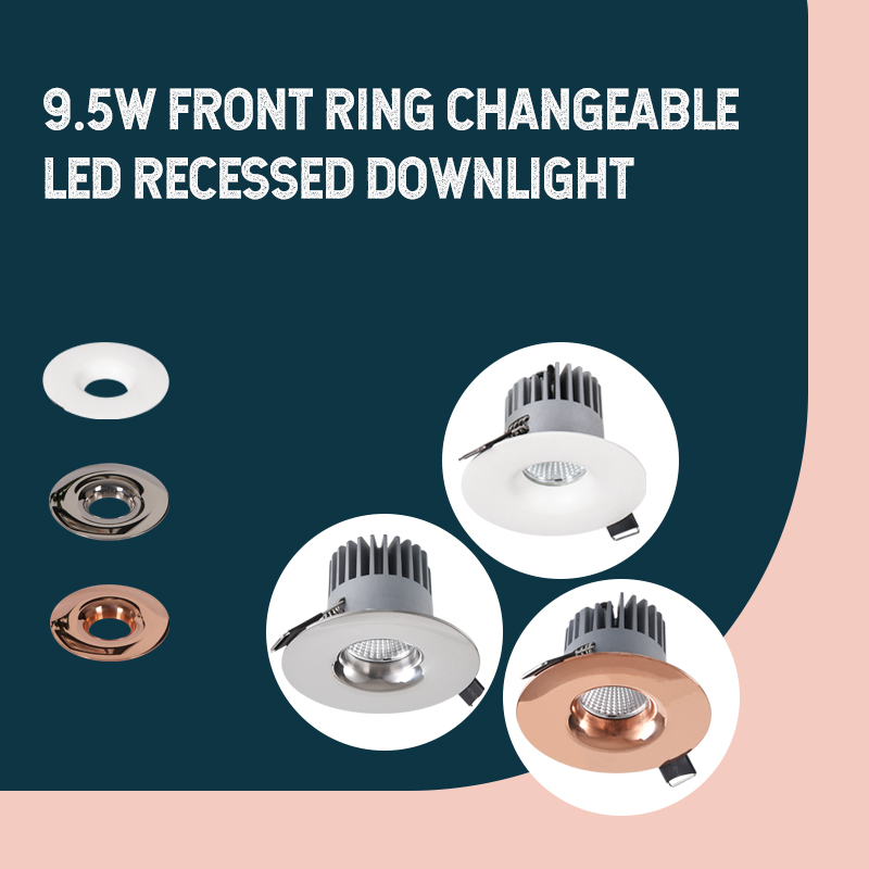 9 5W Front Ring Changeable LED Recessed Downlight