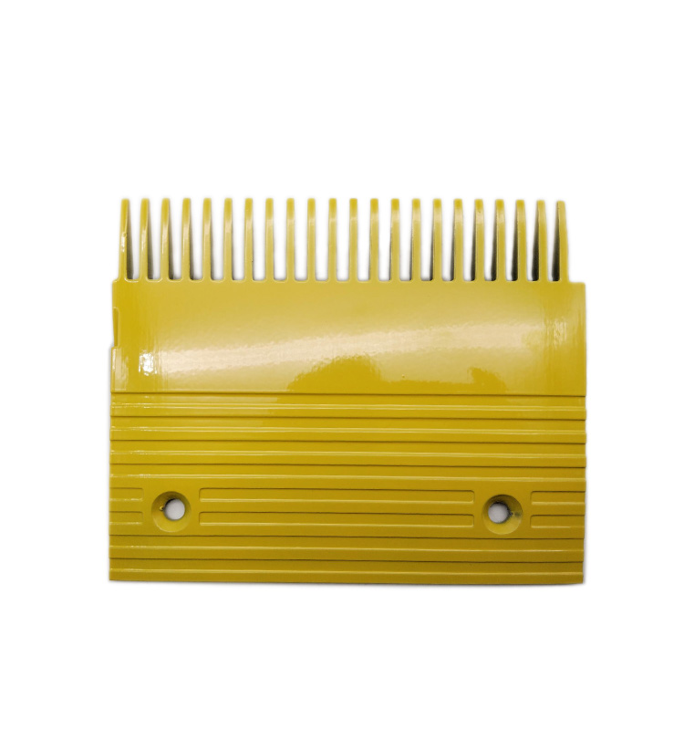 Escalator KM5270417H02 Comb Plate Yellow Aluminum 22T Size 202.2*162.5mm Right