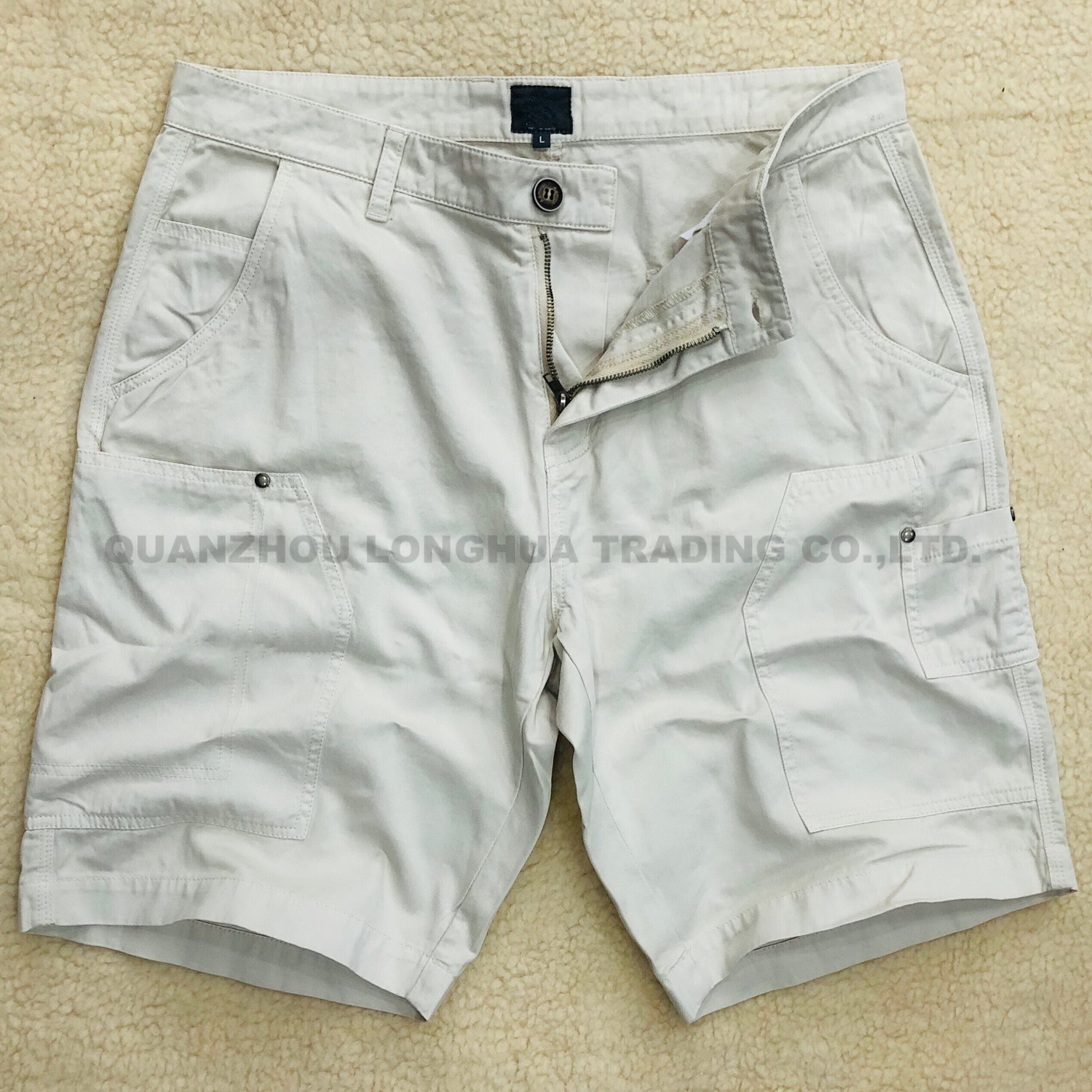 Mens Boys Cargo Shorts Pants Apparel Cotton Twill Garment Dye Trousers with Rivet
