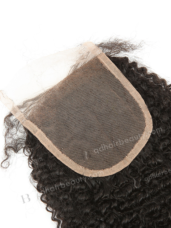 In Stock Brazilian Virgin Hair 14" Afro Curl 4mm Natural Color Top Closure STC-311