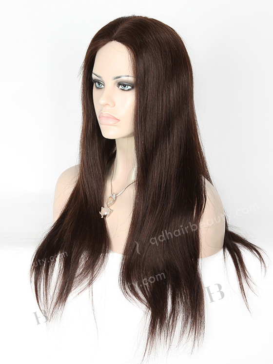 In Stock European Virgin Hair 20" Straight 2/3# Evenly Blended Silk Top Glueless Wig GL-08040