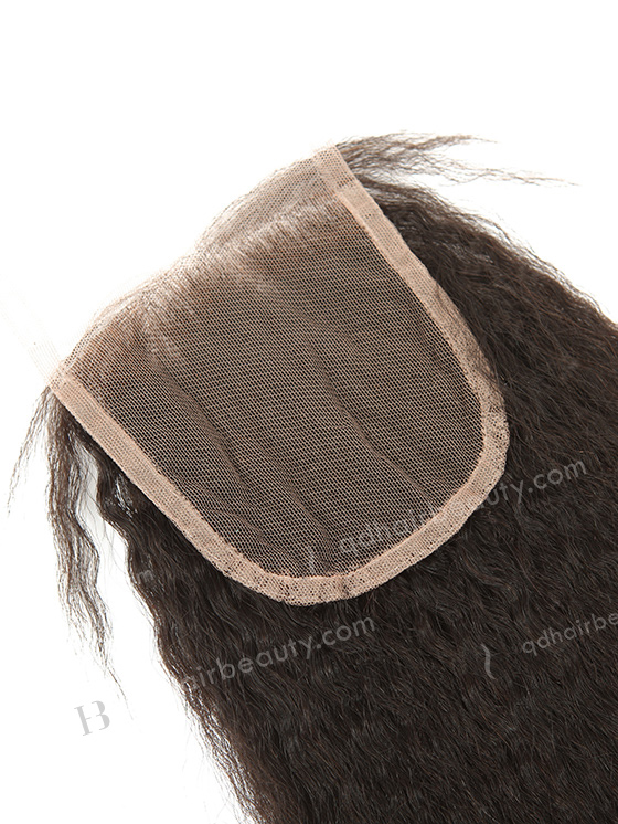 In Stock Brazilian Virgin Hair 14" Kinky Straight Natural Color Top Closure STC-326