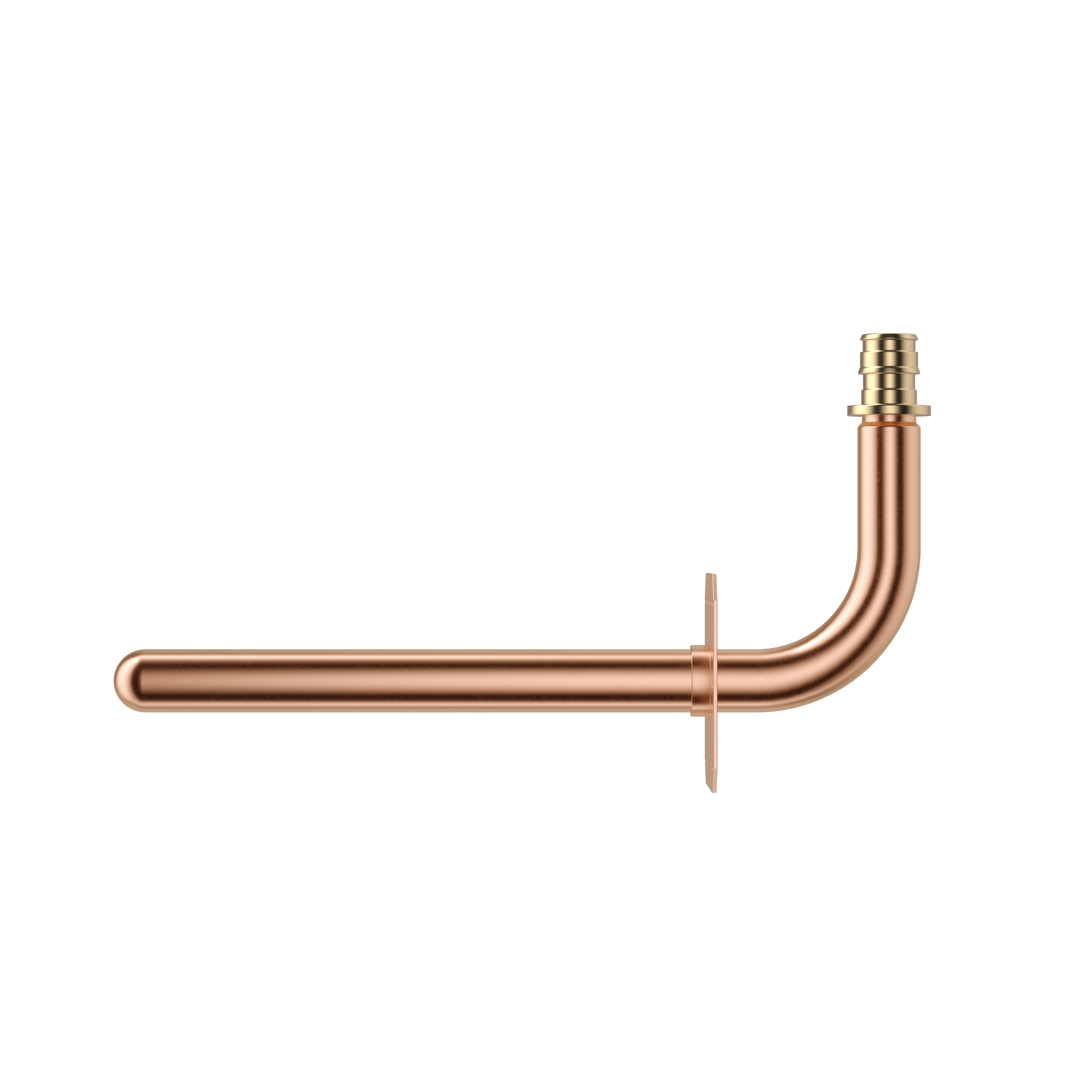 Copper Stub Out 1/2" F-1960 Upnor/Wirsbo Pex Elbow with Flange 3-1/2" x 6"/8"/10" Long