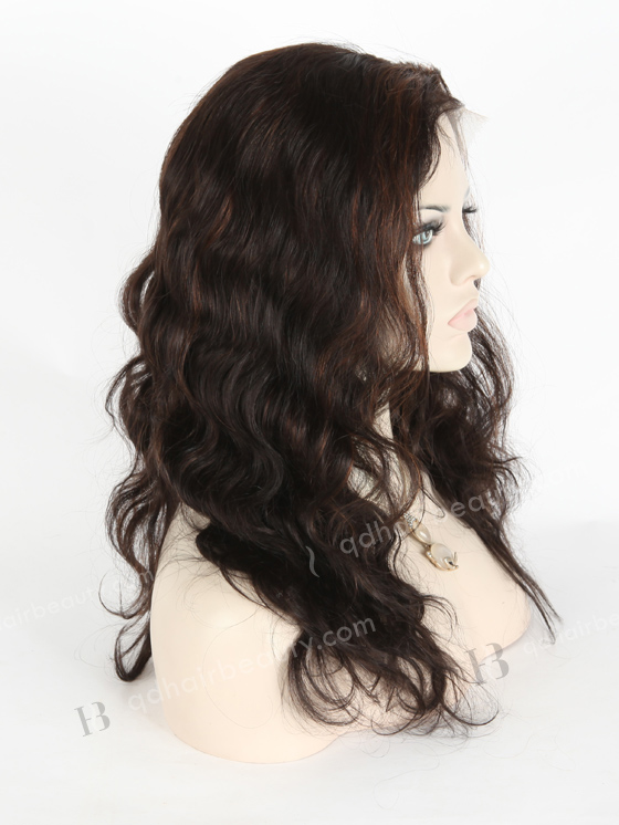 Lace Front Wigs With Highlights 16" Body Wave 1b/4# Highlighted Human Hair Wigs FLW-01293