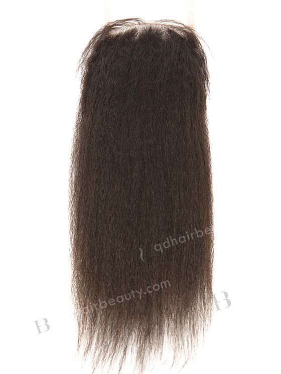 In Stock Brazilian Virgin Hair 14" Kinky Straight Natural Color Top Closure STC-326
