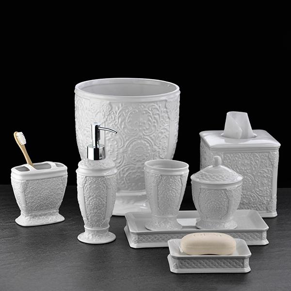Manufacturer Supply Luxury Eight-piece Porcelain Accessories Home Goods Bathroom Set