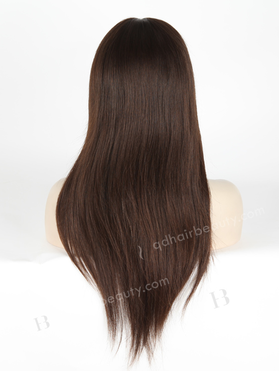 In Stock European Virgin Hair 18" Natural Straight Natural Color Silk Top Full Lace Wig STW-813