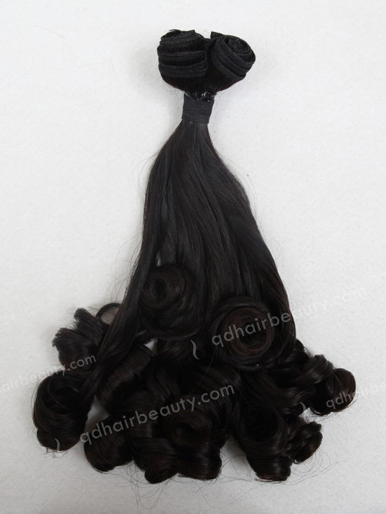 In Stock 7A Peruvian Virgin Hair 18" Double Drawn Tighter Tip Curl Natural Color Machine Weft SM-658