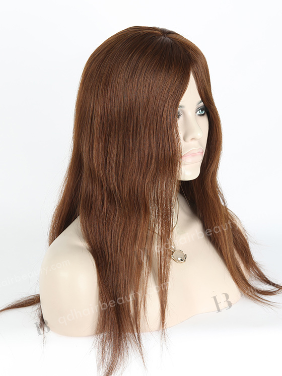 In Stock European Virgin Hair 16" Straight 4# Color Silk Top Glueless Wig GL-08029