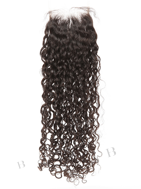 In Stock Indian Remy Hair 20" Loose Pixie Curl Natural Color Top Closure STC-392