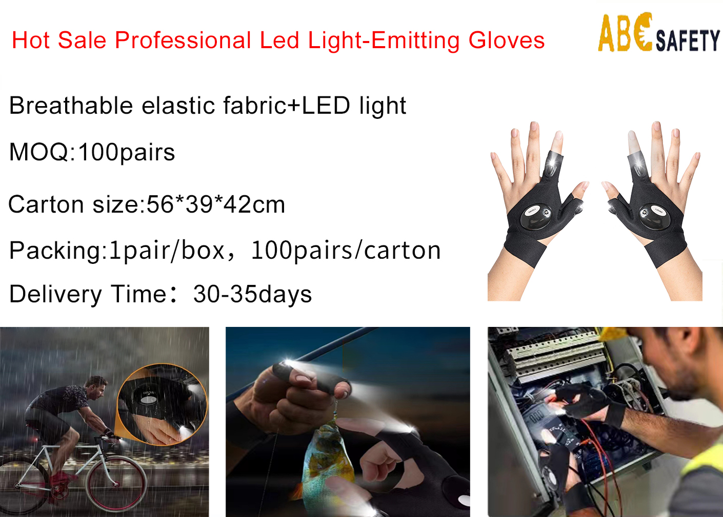 Hot Sale Professional Led Light-Emitting Gloves