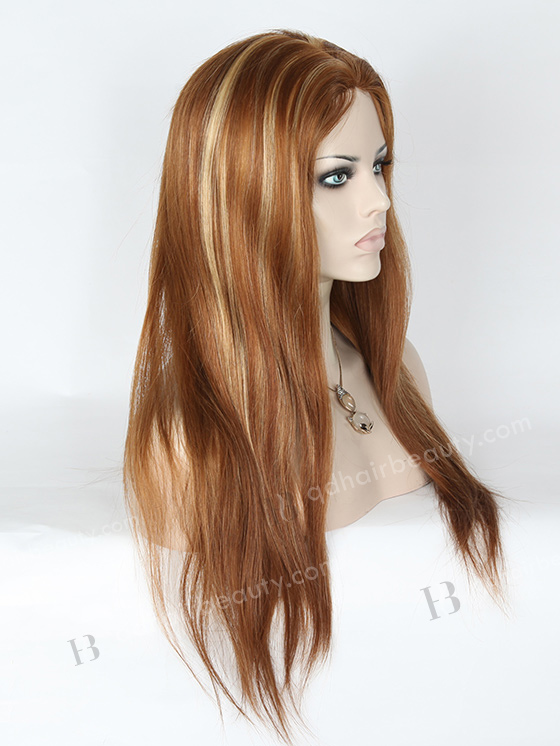 In Stock European Virgin Hair 20" Straight 10/25# Highlights Silk Top Glueless Wig GL-08005