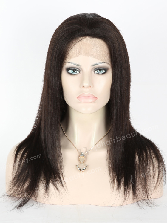 In Stock Malaysian Virgin Hair 14" Light Yaki Natural Color Silk Top Full Lace Wig STW-315