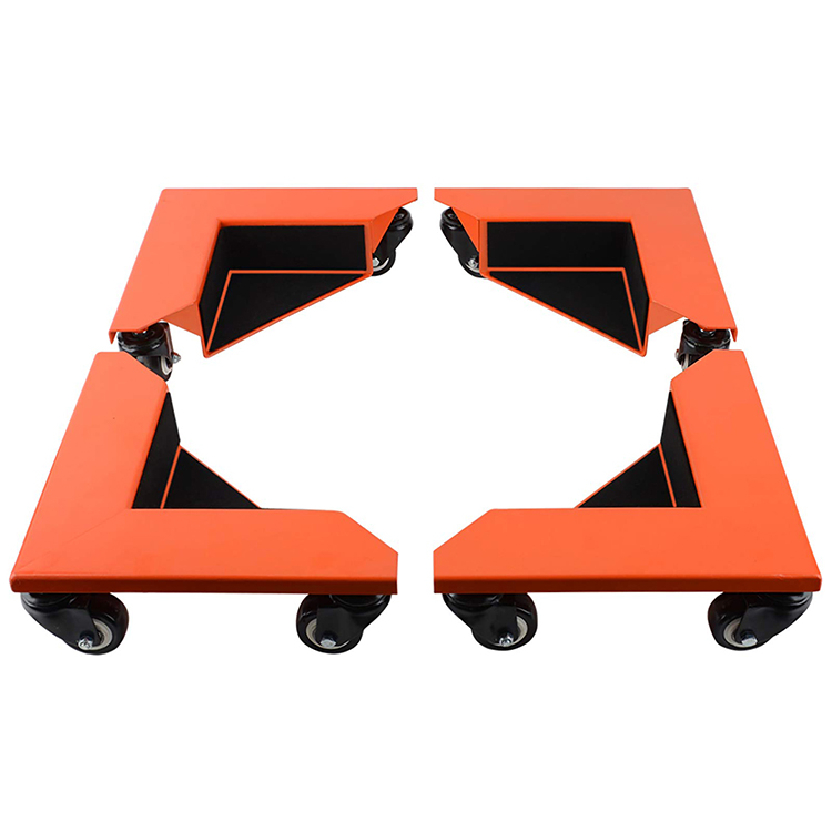 JH-Mech Dolly Cart Custom 4-Pack Desk And Cabinet Corner Use High Quality Bending Red Powder Coated Carbon Steel Cart Dolly