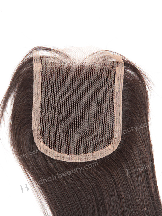 In Stock Indian Remy Hair 16" Yaki Straight Natural Color Top Closure STC-53