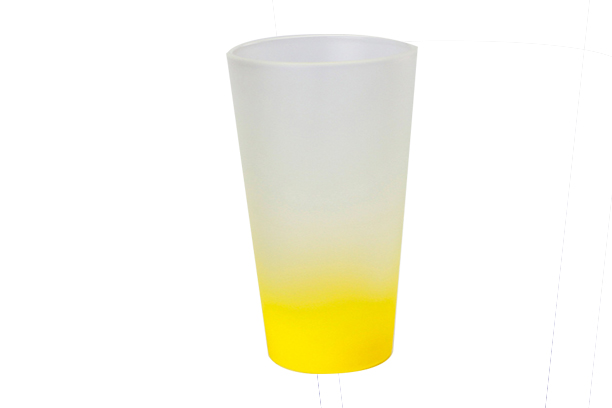 17 oz. Latte Glass Mug(Gradient Color Yellow)