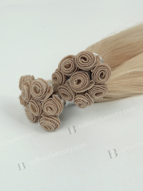 Natural Straight 20'' Cambodian Virgin White Color Hand-tied Weft Hair Extensions WR-HTW-010