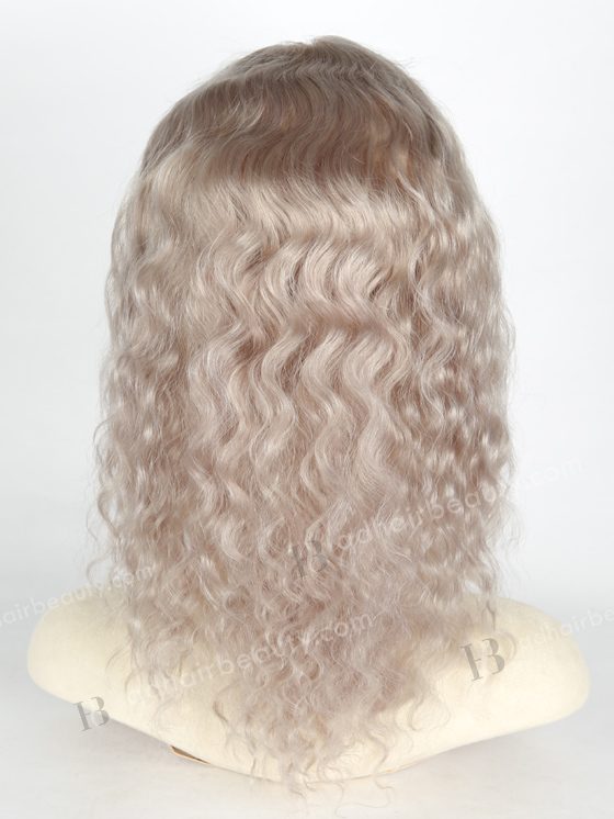 In Stock Brazilian Virgin Hair 12" Deep Body Wave Gray Hair Lace Front Wig MLF-04032
