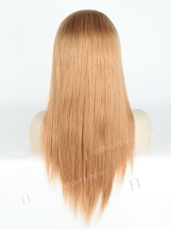 In Stock Brazilian Virgin Hair 18" Straight 10#/16# Evenly Blended With Roots Color 4# 13x4.5 Lace Front Wig MLF-04001
