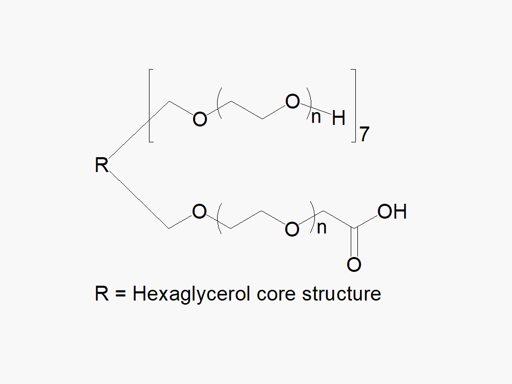 8arm PEG (hexaglycerol), 7arm-Hydroxyl, 1arm-Acetic Acid