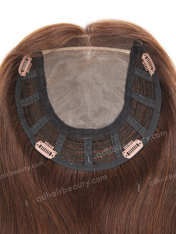 In Stock 7"*7" European Virgin Hair 16" Straight Color 2a# Mono Top Hair Topper-051