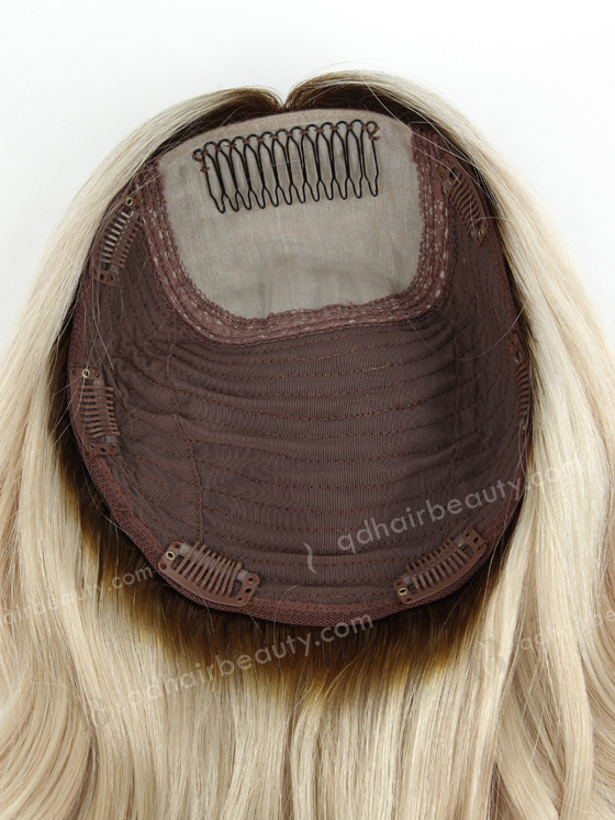European Virgin Hair 16" One Length Bouncy Curl T9/White Color 8"×8" Silk Top Weft Hair WR-TC-40