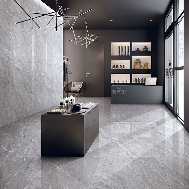 Light grey porcelain tile