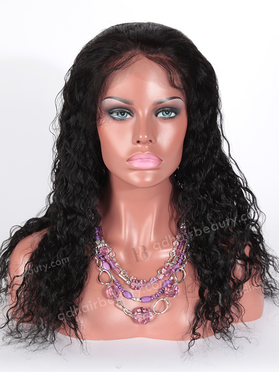 In Stock Indian Remy Hair 18" Spanish Wave 1# Color Full Lace Wig FLW-01391