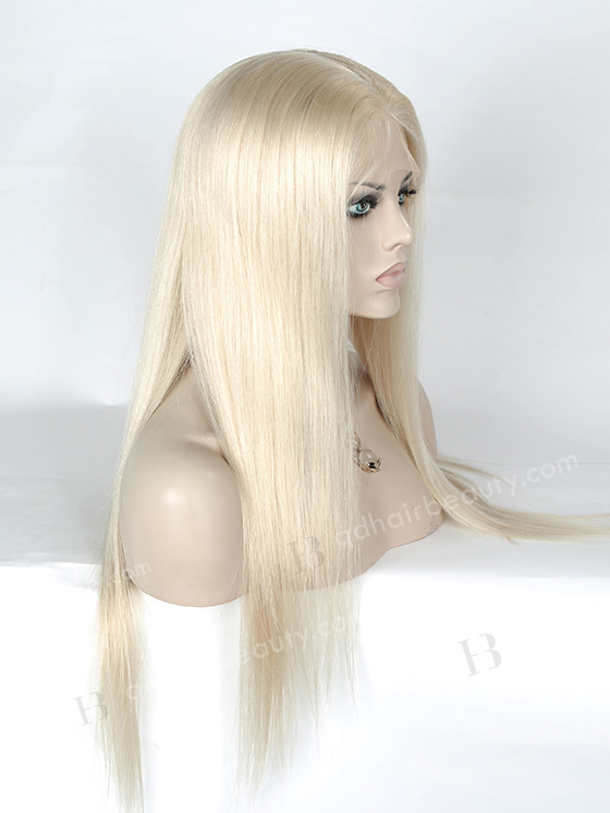 In Stock European Virgin Hair 20" Straight White Color Silk Top Full Lace Wig STW-825