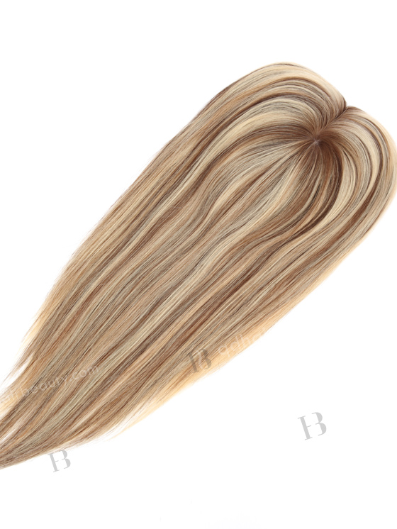 In Stock 6"*6.5" European Virgin Hair 16" Straight T4/22# with 4# Highlights Color Silk Top Hair Topper-113