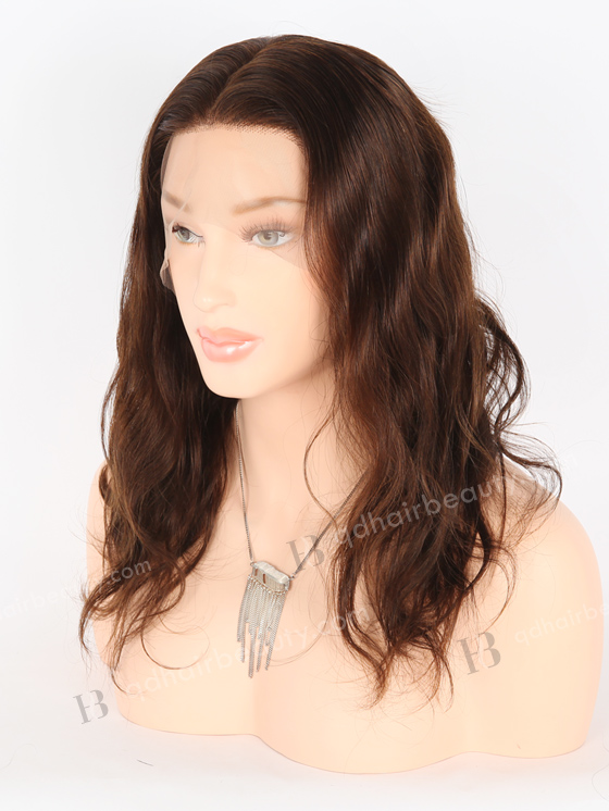 In Stock Indian Remy Hair 14" Body Wave 1b/4# Highlights Color Full Lace Wig FLW-01896