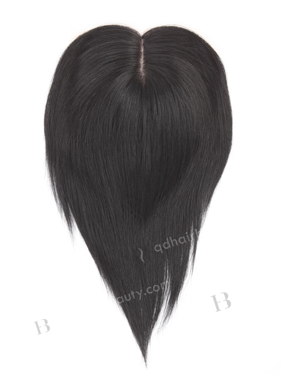 Black Color 8'' European Virgin Human Hair Silk Top Lace Toppers WR-TC-075