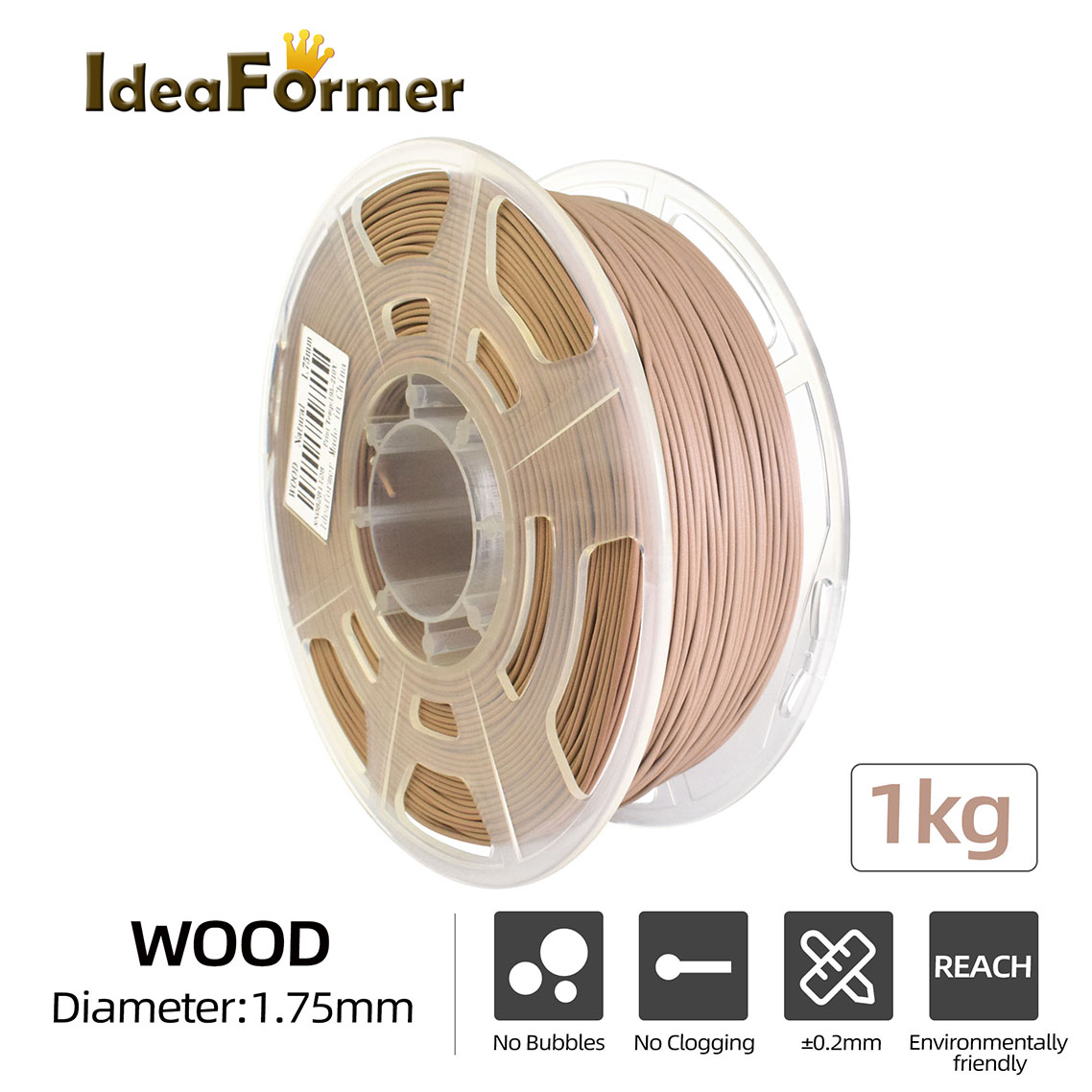 3d printer material wood 1kg 1.75mm  transparent spool ideaformer supplier