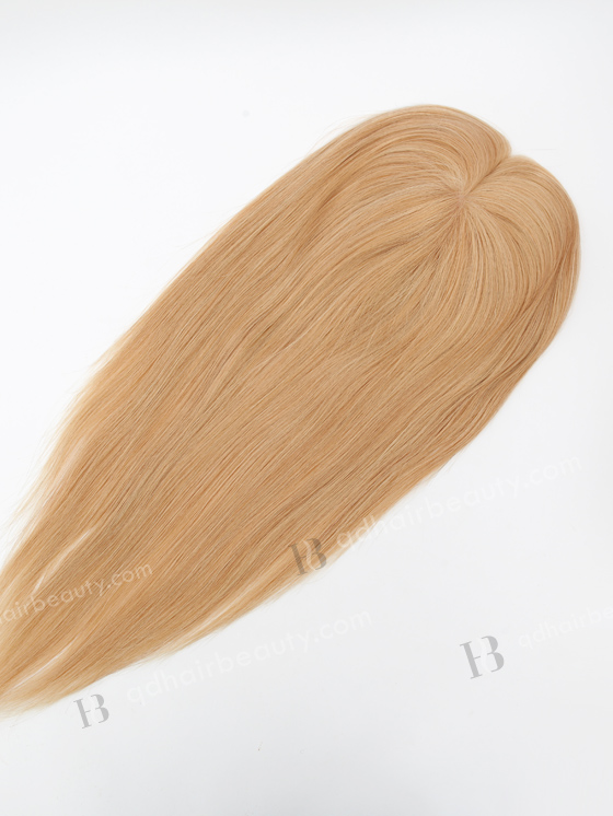 In Stock 5.5"*6.5" European Virgin Hair 16" Straight #22/12 Blended Color Silk Top Hair Topper-131