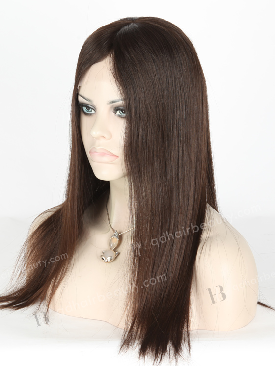 In Stock European Virgin Hair 16" Natural Straight Natural Color Lace Front Silk Top Glueless Wig GLL-08027