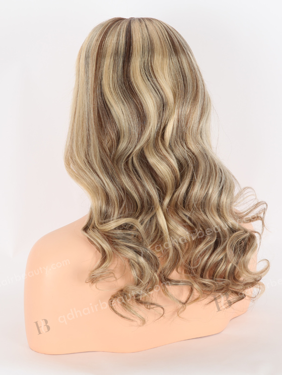 In Stock European Virgin Hair 16" Beach Wave T4/22# With 4# Highlights Color Lace Front Wig RLF-08022