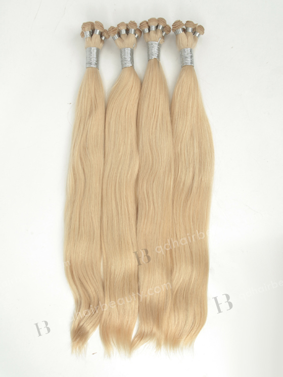 Natural Straight 20'' Brazilian Virgin White Color Hand-tied Weft Hair Extensions WR-HTW-012