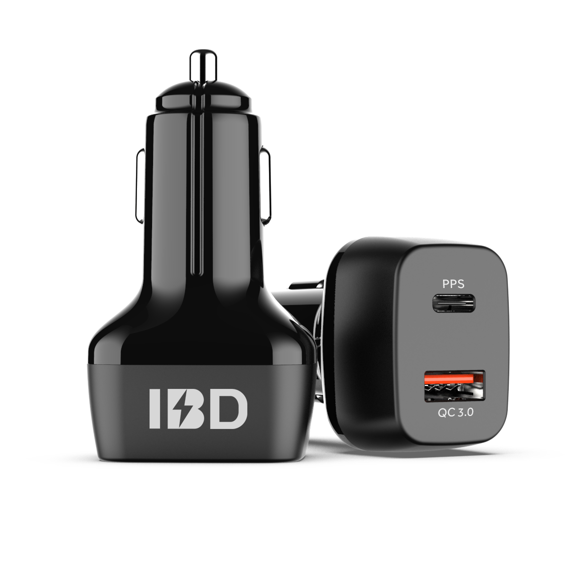 IBD317-PD30W 48W QC 3.0&PD Dual Port Car Charger For Mobile Phone.